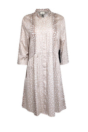 Current Boutique-Tuckernuck - Beige & White Antelope Print Button-Front Shift Dress Sz XL