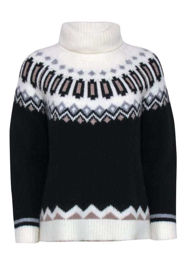 Current Boutique-Tuckernuck - Ivory, Brown, & Black Fair Isle Sweater Sz S