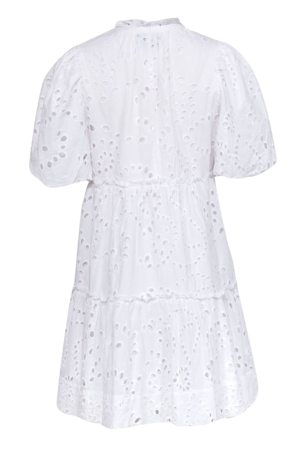 Current Boutique-Tuckernuck - White Cotton Eyelet Lace Babydoll Dress Sz S