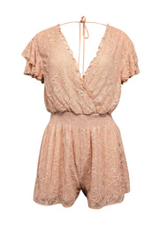 Current Boutique-Tularosa - Blush Pink Lace Romper Sz XXS