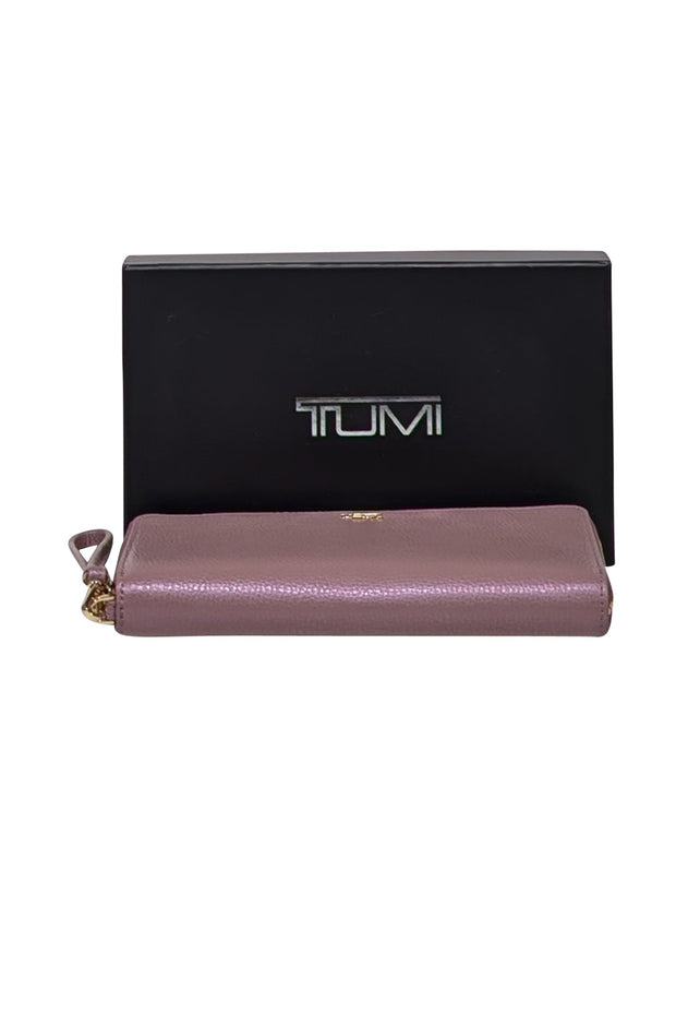 Current Boutique-Tumi - Lavender Iridescent Leather Zipper Wallet