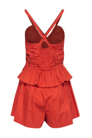 Current Boutique-Ulla Johnson - Coral Poplin "Marren" Playsuit Sz 12