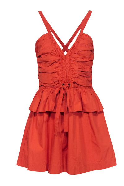 Current Boutique-Ulla Johnson - Coral Poplin "Marren" Playsuit Sz 12