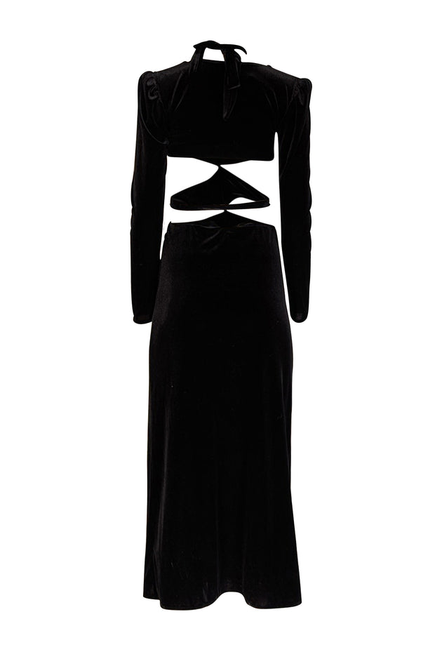 Current Boutique-Undress Code - Black Velvet Midi Dress w/ Cut-Outs Sz S