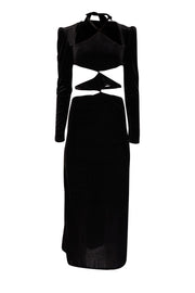 Current Boutique-Undress Code - Black Velvet Midi Dress w/ Cut-Outs Sz S