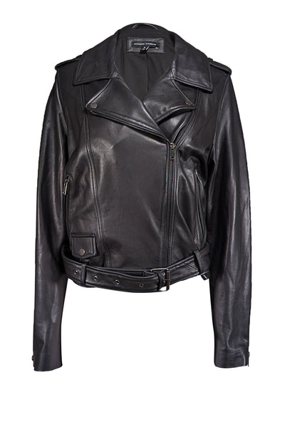 Current Boutique-Universal Standard - Black Leather Moto Jacket Sz XL