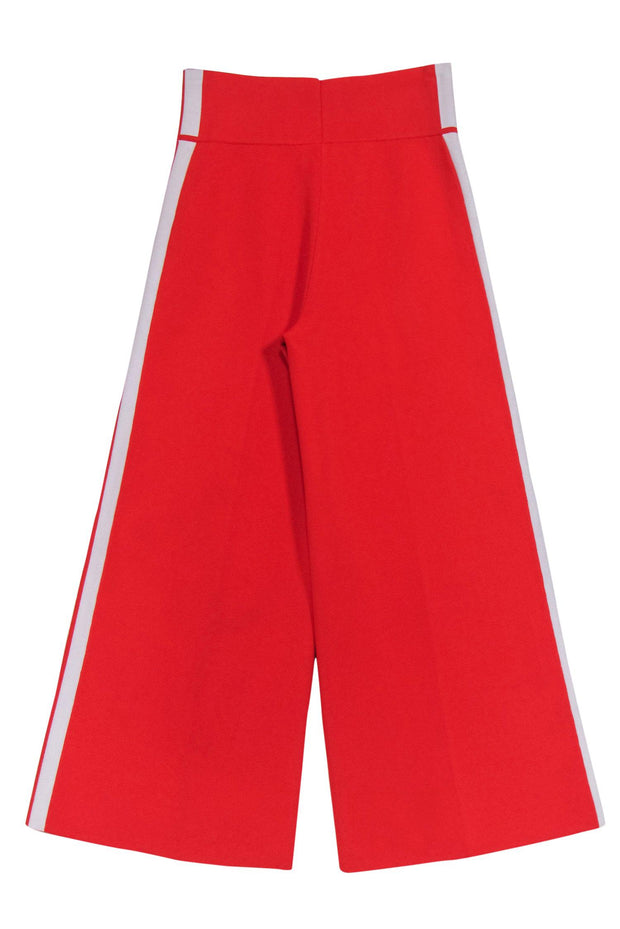 Current Boutique-VERONICA BEARD - Red Orange Wide Leg Side Stripe Pant Sz XS