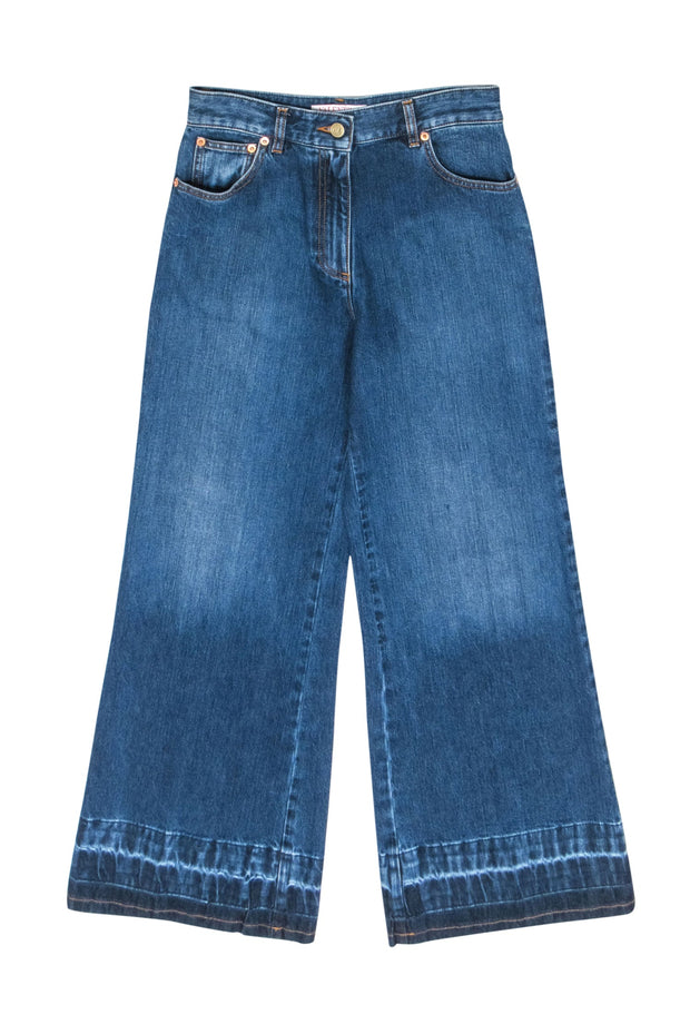 Current Boutique-Valentino - Blue Washed Flare Leg Denim Jeans Sz 6