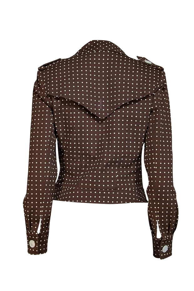 Current Boutique-Valentino - Brown & Cream Polka Dot Jacket Sz 6