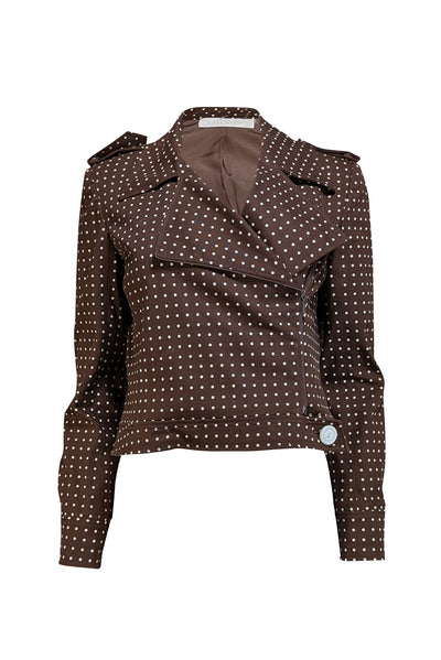 Current Boutique-Valentino - Brown & Cream Polka Dot Jacket Sz 6