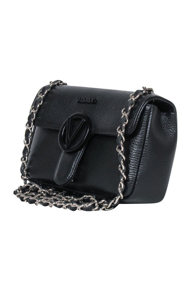 Current Boutique-Valentino by Mario Valentino - Black Pebbed leather Crossbody Bag