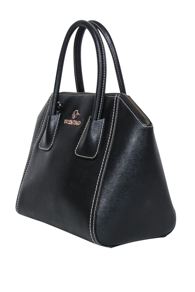 Current Boutique-Valentino by Mario Valentino - Black Saffiano Leather Hanbag