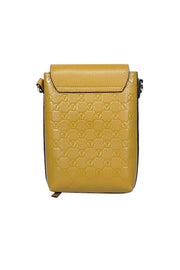 Current Boutique-Valentino by Mario Valentino - Mustard Yellow Embossed Logo Crossbody Bag