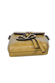 Current Boutique-Valentino by Mario Valentino - Mustard Yellow Embossed Logo Crossbody Bag