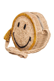 Current Boutique-Vanessa Bruno x Smiley - Beige & Yellow Straw Smiley Face Crossbody Bag