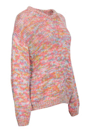 Current Boutique-Velvet by Graham & Spencer - Coral Multicolor Marled "Trix" Crewneck Sweater Sz S