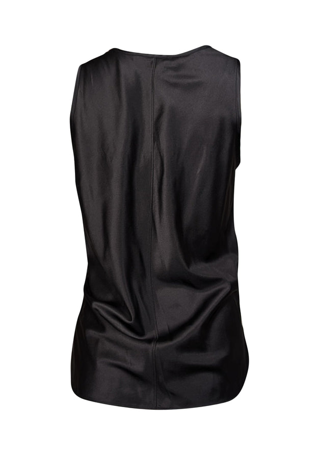 Current Boutique-Veronica Beard - Black Stretch Silk Tank Top Sz 10