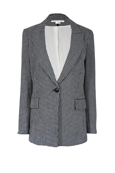 Current Boutique-Veronica Beard - Black & White Gingham w/ Black Crest Buttons Blazer Sz 8