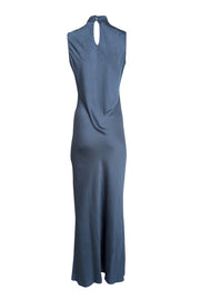 Current Boutique-Veronica Beard - Blue Cowl Neck Satin Gown Sz 4