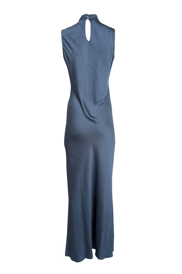 Current Boutique-Veronica Beard - Blue Cowl Neck Satin Gown Sz 4