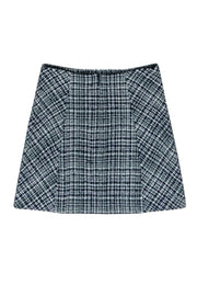 Current Boutique-Veronica Beard - Blue, Green, & White Tweed Plaid Skirt Sz 0