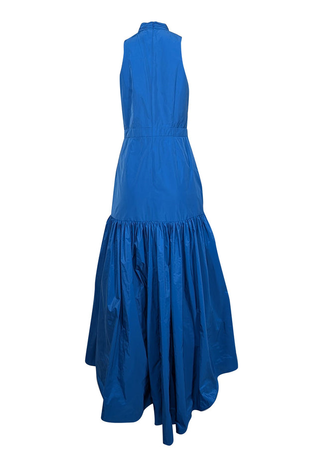 Current Boutique-Veronica Beard - Blue Taffeta Sleeveless High-Low Dress Sz 8