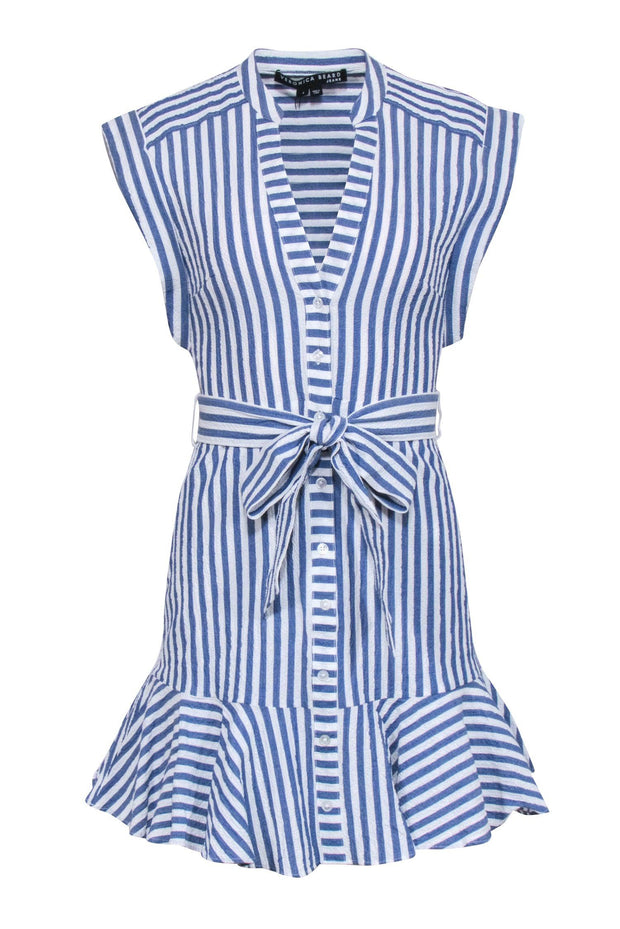 Current Boutique-Veronica Beard - Blue & White Stripe Seersucker Dress Sz 4