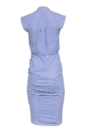 Current Boutique-Veronica Beard - Blue & White Striped Ruched Dress Sz 2