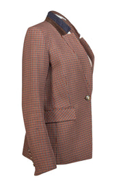 Current Boutique-Veronica Beard - Brown & Multi Color Houndstooth Blazer Sz 8