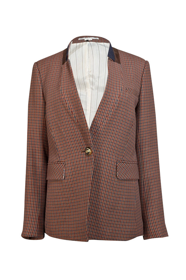 Current Boutique-Veronica Beard - Brown & Multi Color Houndstooth Blazer Sz 8