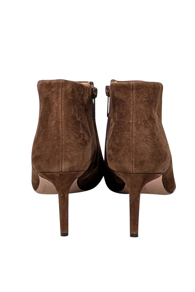 Current Boutique-Veronica Beard - Chestnut Tan Suede Short Heeled Boots Sz 9.5