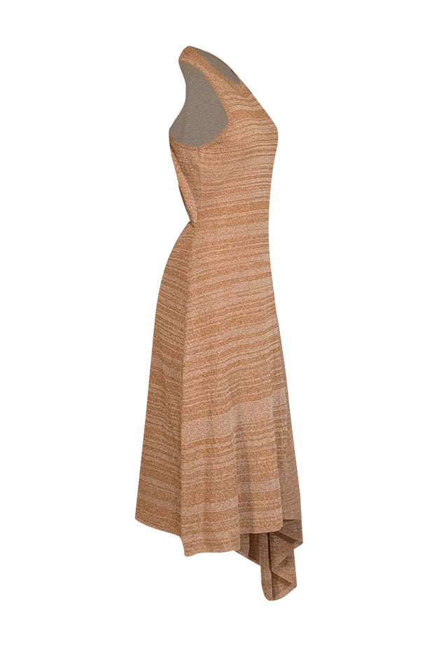 Current Boutique-Veronica Beard - Gold Multicolor Knit Dress w/ Asymmetrical Hem Sz M