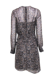 Current Boutique-Veronica Beard - Navy & Tan Paisley Print Silk Dress Sz 00