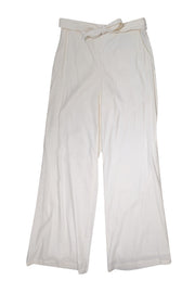 Current Boutique-Veronica Beard - Off-White "Melika" Tie Waist Linen Blend Pants Sz 14