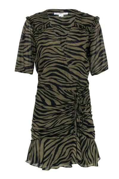 Current Boutique-Veronica Beard - Olive Green Tiger Stripe Dress Sz 8