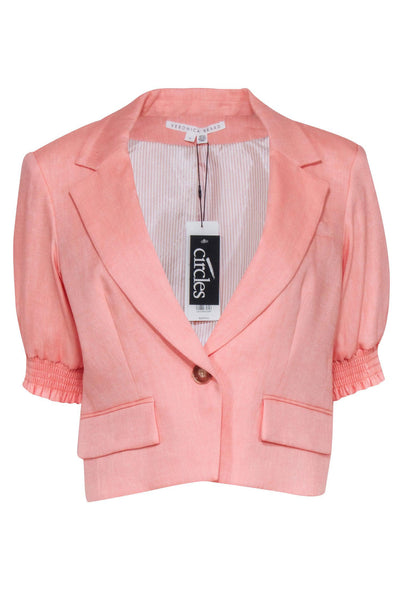 Current Boutique-Veronica Beard - Peach Cropped Linen Blend Blazer Sz 12