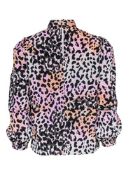 Current Boutique-Veronica Beard - Pink, Black, & Multi Color Leopard Print Shirt Sz 2