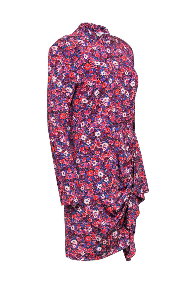 Current Boutique-Veronica Beard - Pink, Maroon, & Blue Floral Print Dress Sz 10