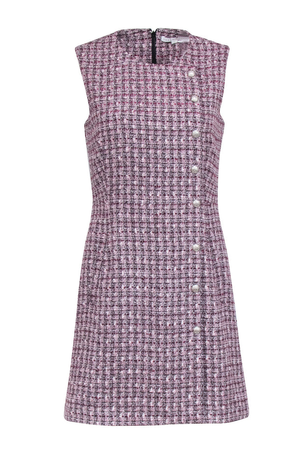 Current Boutique-Veronica Beard - Purple Tweed Button Front Sheath Dress Sz 6