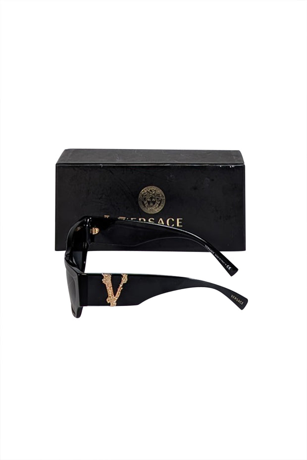 Current Boutique-Versace - Black Thick Cat Eye Sunglasses