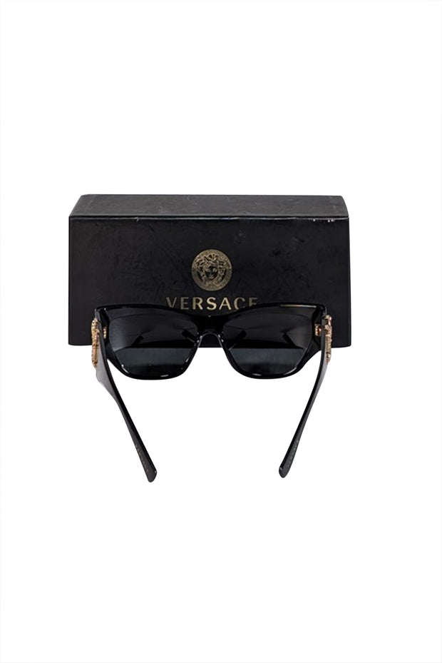 Current Boutique-Versace - Black Thick Cat Eye Sunglasses