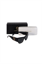 Current Boutique-Versace - Black Thick Cat Eye Sunglasses