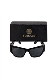 Current Boutique-Versace - Black Thick Cat Eye Sunglasses