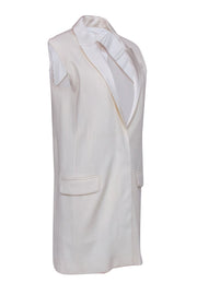 Current Boutique-Victoria Beckham - Ivory Frayed Hem Vest Dress Sz 8