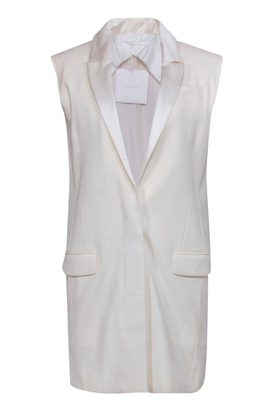 Current Boutique-Victoria Beckham - Ivory Frayed Hem Vest Dress Sz 8