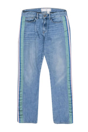 Current Boutique-Victoria Beckham - Medium wash Straight Leg Jeans w/ Multicolor Side Stripe Sz 0