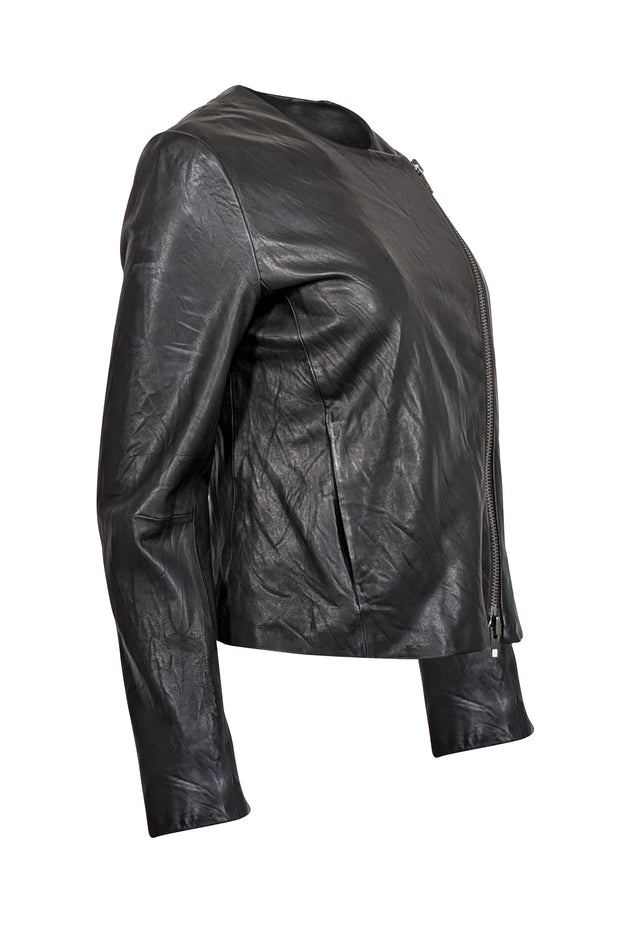 Current Boutique-Vince - Black Leather Moto Jacket Sz M