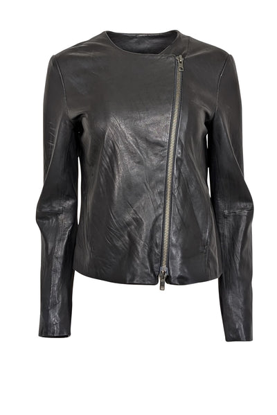 Current Boutique-Vince - Black Leather Moto Jacket Sz M