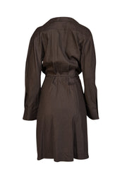 Current Boutique-Vince - Black Linen Blend Long Sleeve Shirtdress Sz L