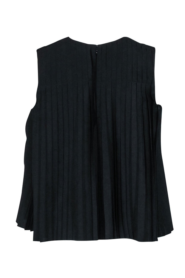 Current Boutique-Vince - Black Pleated Sleeveless Blouse Sz S